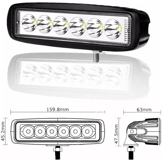 2 X 6" 18W LED Work Light Bar Spot Off ROad Truck Suv 4Wd Driving Fog Lamps(2X18 Fgb-Spot) - Image 4