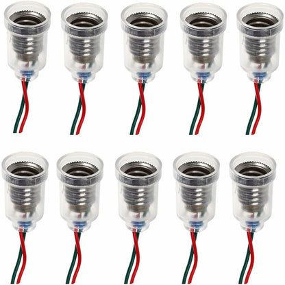 10 pcs E10 Lamps Base LED Screw Mount Small Bulbs Holder Light Socket With Wire Socket For Experiment Circuit Home