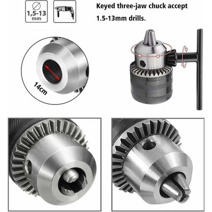 1.5-13Mm Drill Chuck 1/2-20 Unf With Sds Plus Adapter And Wrench Drill Chuck Quick Change Chuck With Key For Drilling - Image 2