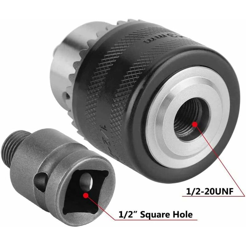 1.5-13Mm Drill Chuck 1/2-20 Unf With Sds Plus Adapter And Wrench Drill Chuck Quick Change Chuck With Key For Drilling - Image 3