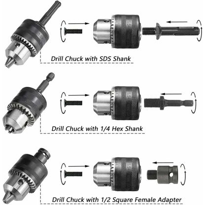 1.5-13Mm Drill Chuck 1/2-20 Unf With Sds Plus Adapter And Wrench Drill Chuck Quick Change Chuck With Key For Drilling - Image 4
