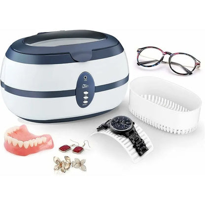 Ultrasonic Cleaner 600Ml Household Cleaning Device With Cleaning Basket And Automatic Holder For Cleaning