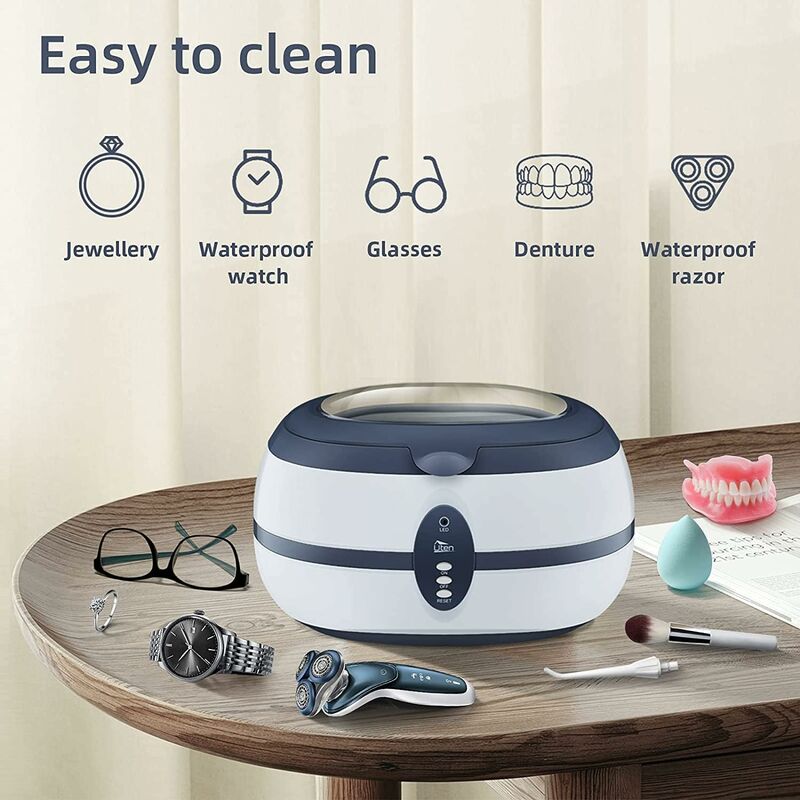 Ultrasonic Cleaner 600Ml Household Cleaning Device With Cleaning Basket And Automatic Holder For Cleaning - Image 2