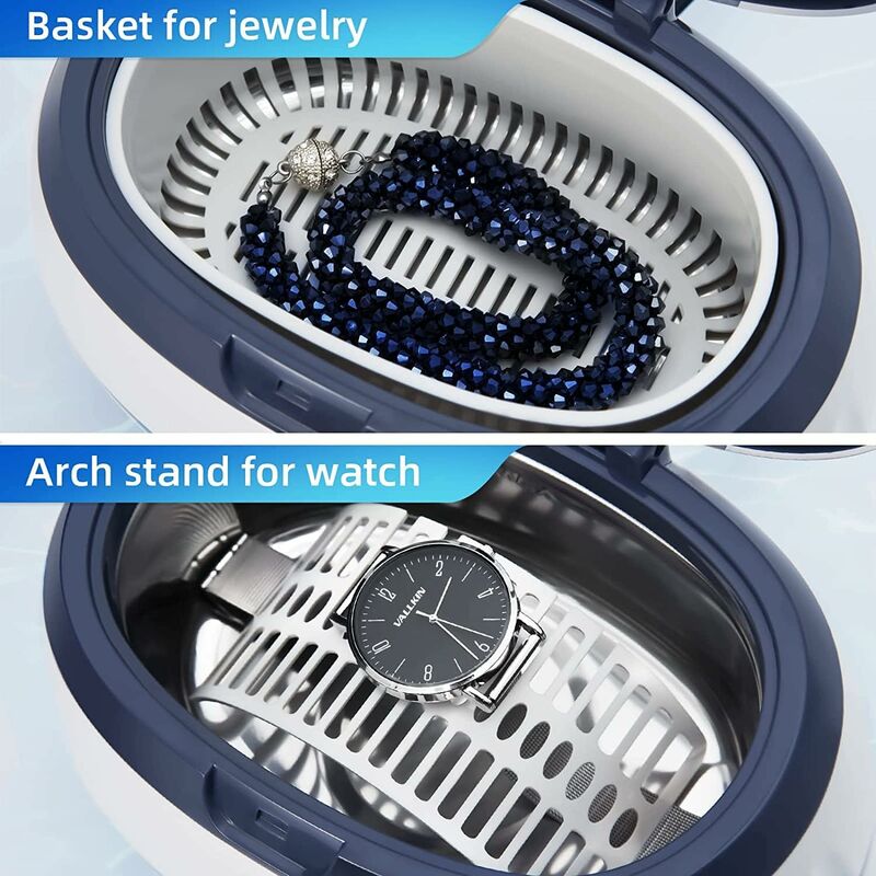 Ultrasonic Cleaner 600Ml Household Cleaning Device With Cleaning Basket And Automatic Holder For Cleaning - Image 4