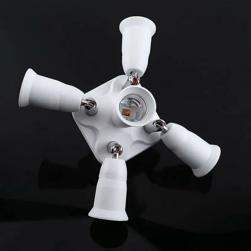 5 In 1 E27 Socket Splitter Adapter Socket Splitter Adapter Socket Converter Holder For E27 LED Bulbs - Image 4