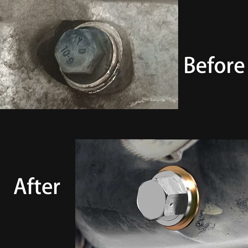 Oil Pan Screw, Universal Metal Anodized Magnetic Engine Oil Pan Nut Drain Plug Anti-Theft With Ring, Universal Oil Pan - Image 2