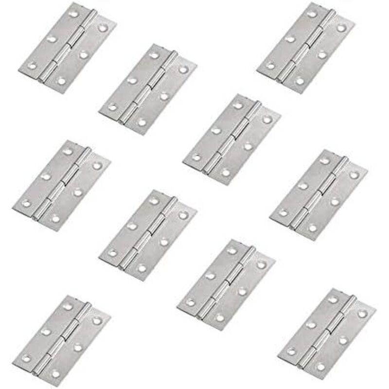 10 pcs Stainless Steel Home Furniture Hardware Door Hinge Long 75Mm X 50Mm - Image 2