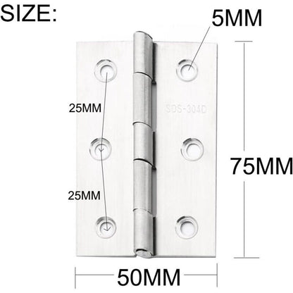 10 pcs Stainless Steel Home Furniture Hardware Door Hinge Long 75Mm X 50Mm - Image 4