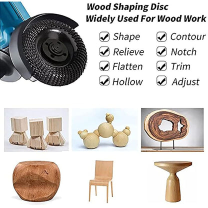 Wood Grinder Disc 125Mm Wood Carving Disc, Grinding Discs For Shaping And Grinding. Wood Abrasive Disc (125X 22 Mm) - Image 2