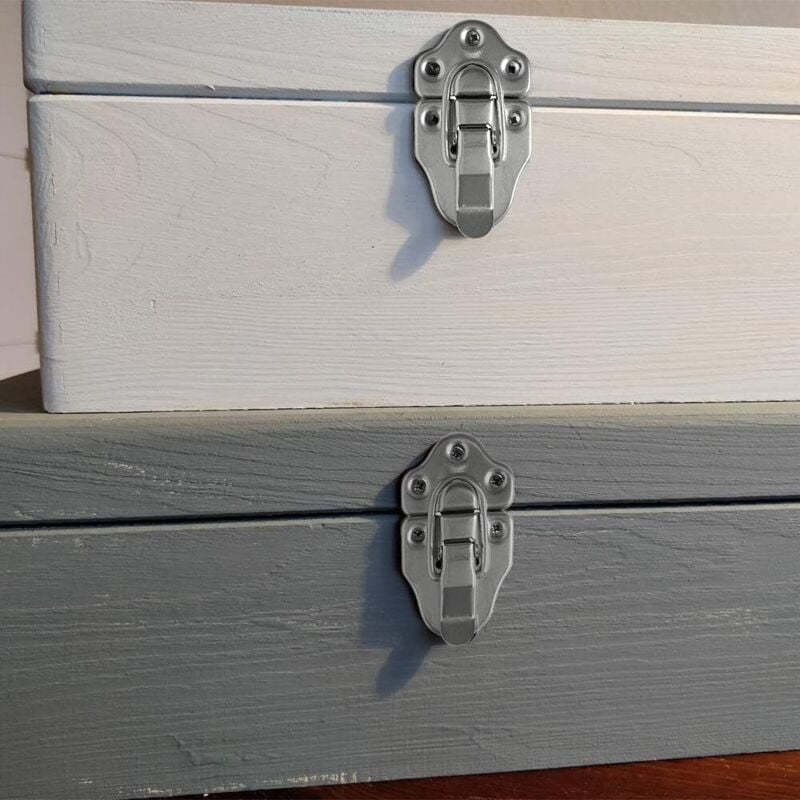 8 Toggle Clasp Latches Toggle Lock Lever Clasp For Jewelry Box Gift Boxes Toolbox Suitcase And Chest - Silver - Image 2