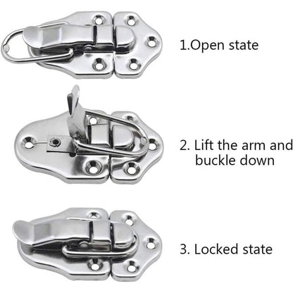 8 Toggle Clasp Latches Toggle Lock Lever Clasp For Jewelry Box Gift Boxes Toolbox Suitcase And Chest - Silver - Image 4