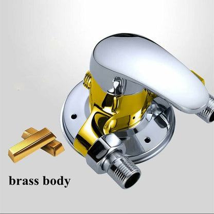 Brass Single Lever Wall Mounted Shower Mixer Tap For Bathroom Cold And Hot Water, Chrome - Image 2