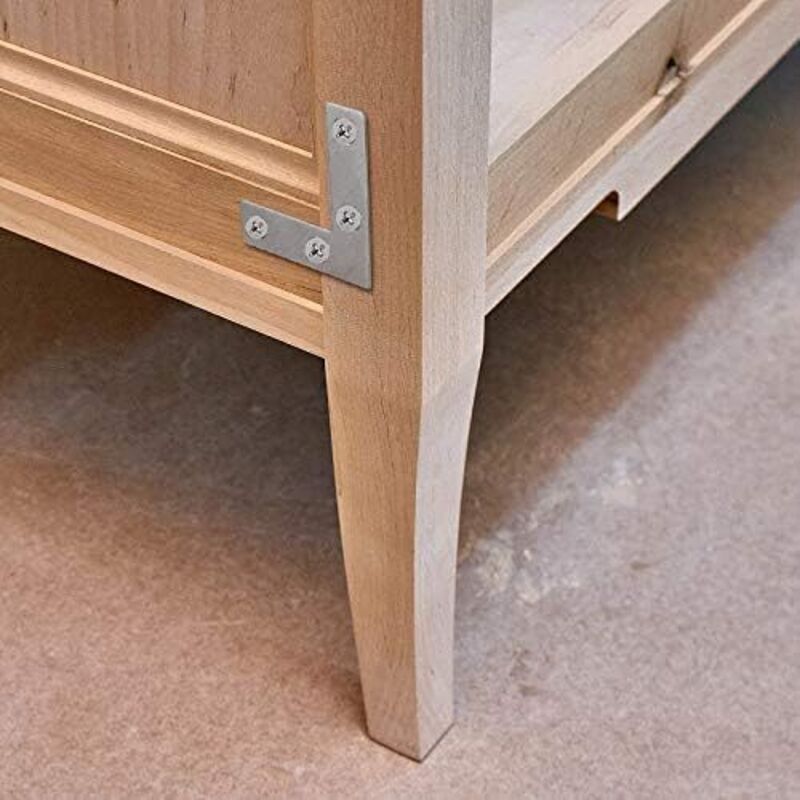 Straight Flat Corner Brace Metal L Shaped Brackets With Screws For Wood Furniture Cupboard Repair Support 50Mm 20 pcs - Image 2