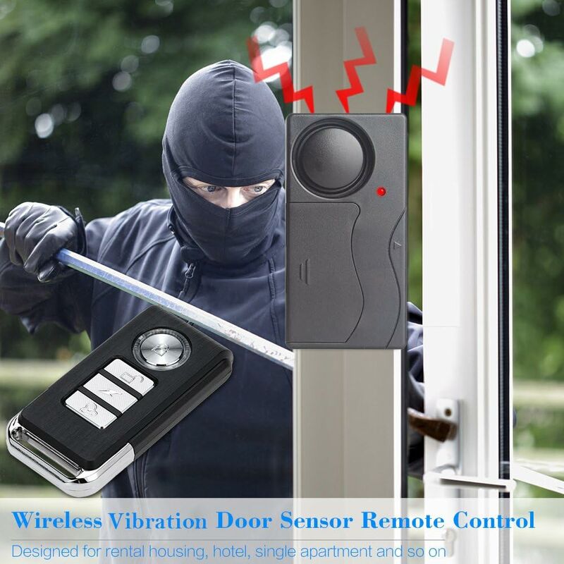 Wireless Vibration Alarm, Anti-Theft Alarm For Bicycle/Motorcycle/Car/Vehicles/Door/Window, 110Db Sound (Remote Control - Image 2