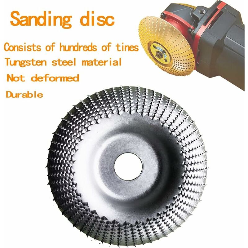 Wood Grinder Disc 110 Mm, Wood Grinder Disc For ROugh Grinding Of Materials, Wood Carving Disc Suitable For 115 Mm-125 - Image 4