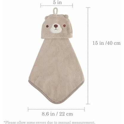 5 Pack Hanging Hand Towels With Hanging Loop Absorbent Coral Fleece Bathroom Towels Soft Thick Dishcloth ROund Hand - Image 2