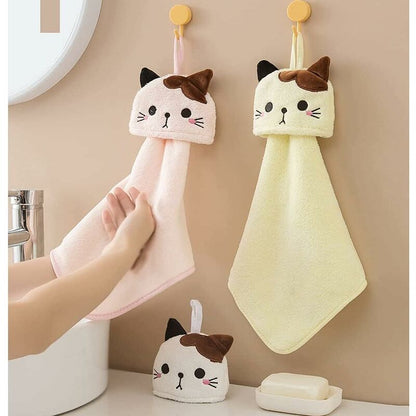 5 Pack Hanging Hand Towels With Hanging Loop Absorbent Coral Fleece Bathroom Towels Soft Thick Dishcloth ROund Hand - Image 3