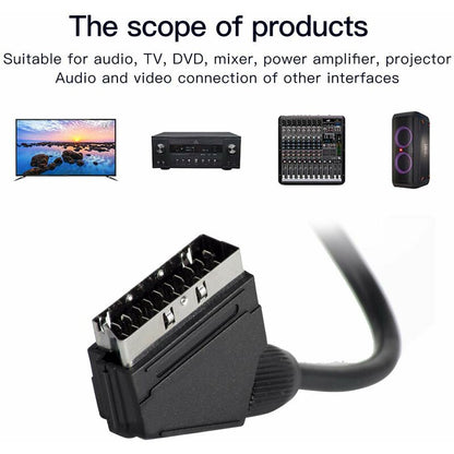 1.5M Scart To 3Rca Male Cable, Scart Male To Rca Male Switchable Audio Video Av Cable Adapter Converter Audio Video For - Image 2