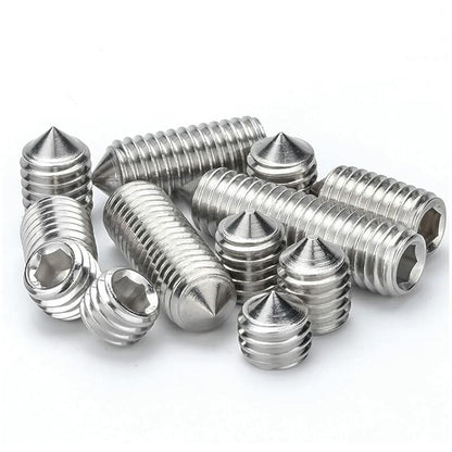M6 Conical Grub Screws Stainless Steel Hexagon Grub Screws Allen Fasteners Point Screws M6×20Mm,20 pcs - Image 3