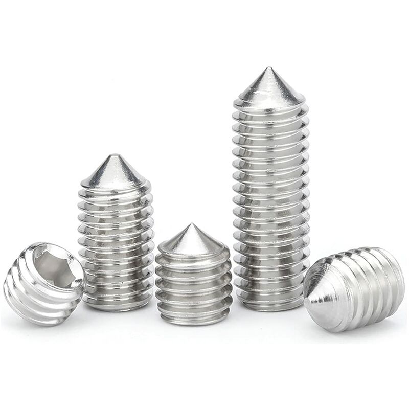 M6 Conical Grub Screws Stainless Steel Hexagon Grub Screws Allen Fasteners Point Screws M6×20Mm,20 pcs - Image 4