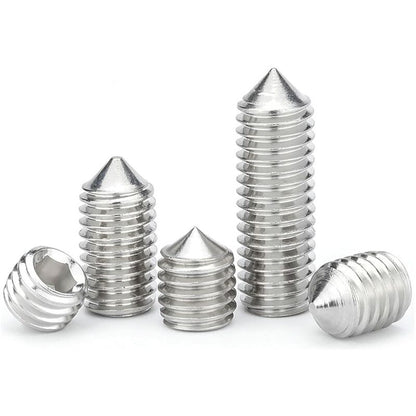 M6 Conical Grub Screws Stainless Steel Hexagon Grub Screws Allen Fasteners Point Screws M6×20Mm,20 pcs - Image 4