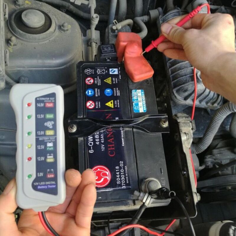 Car Battery Tester,High Accuracy LED Light 6V 12V Auto Battery Analyzer - Voltage Testers With Ergonomic Handle, - Image 2