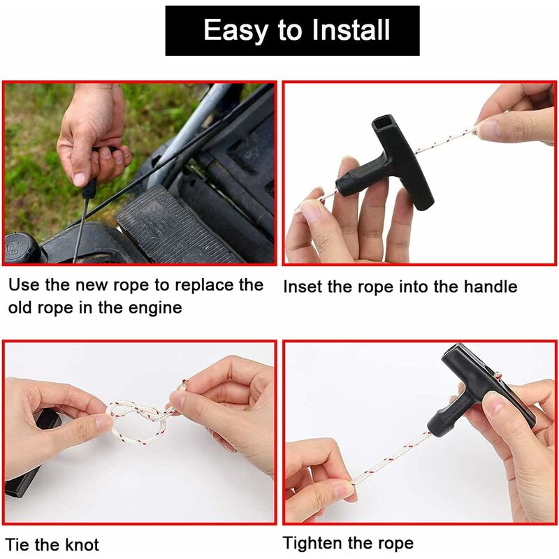 Starter ROpe/Pull Cord (3.5Mm 10M) With Starter Handle, Lawn Mower, Lawn Mower, Chainsaw, Brush Cutter, Universal Engine - Image 3