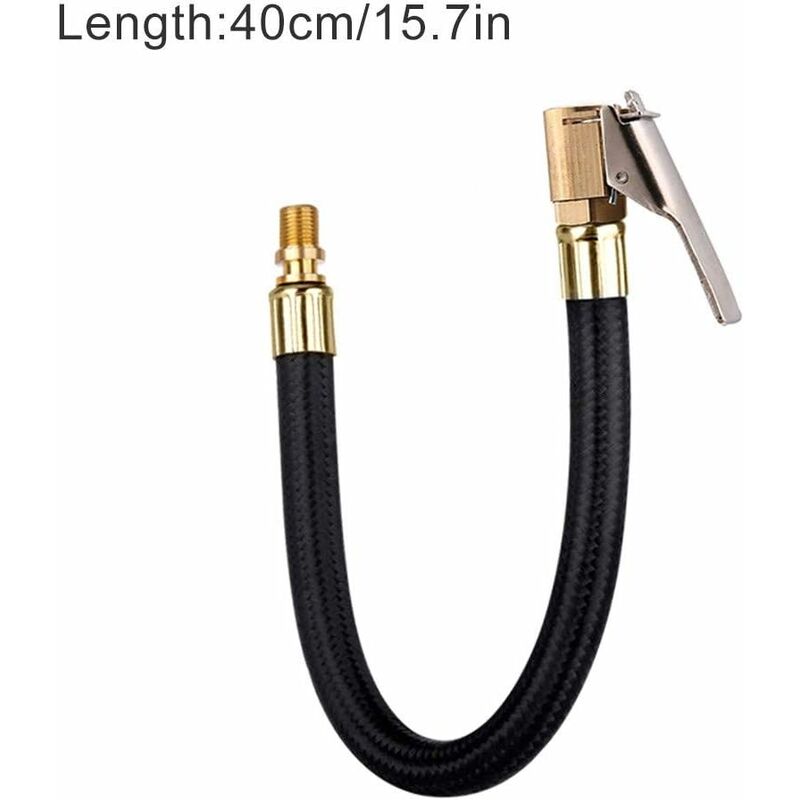 Tire Inflator Pump Hose, Motorcycle Valve Air Rubber Hose Lock-On Tire Chuck With Clip For Motorcycle Car Bike Hose - Image 3