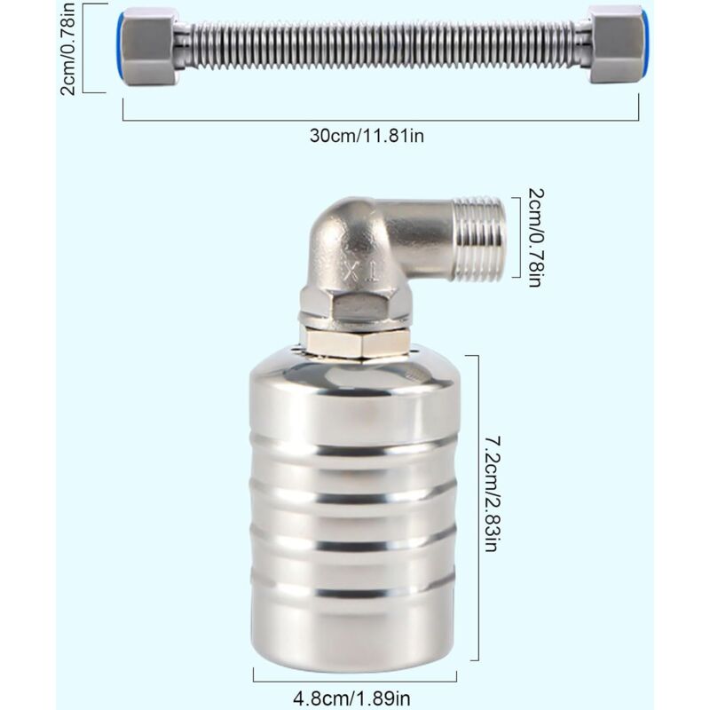 304 Stainless Steel Fully Automatic Float Valve, Automatic Water Level Controller For Water Tank, Mini Stainless Steel - Image 2