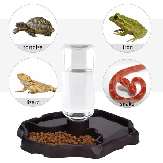 Pet Drinking Fountain, 2 In 1 Automatic Drinking Fountain Anti-Splash Turtle Lizard Reptile - Image 2