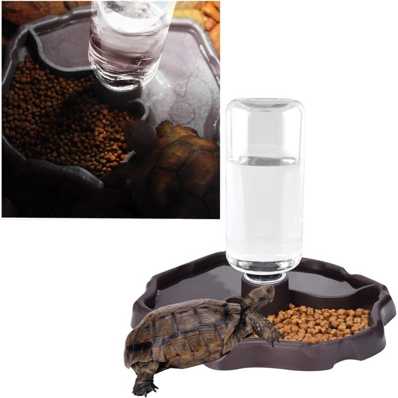 Pet Drinking Fountain, 2 In 1 Automatic Drinking Fountain Anti-Splash Turtle Lizard Reptile - Image 3