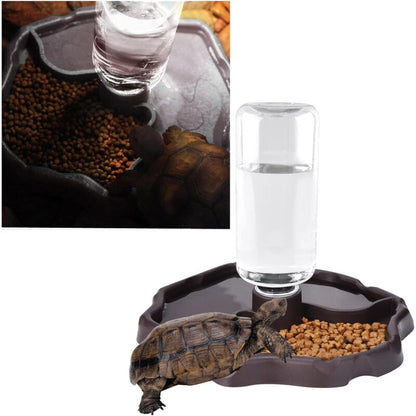 Pet Drinking Fountain, 2 In 1 Automatic Drinking Fountain Anti-Splash Turtle Lizard Reptile - Image 3