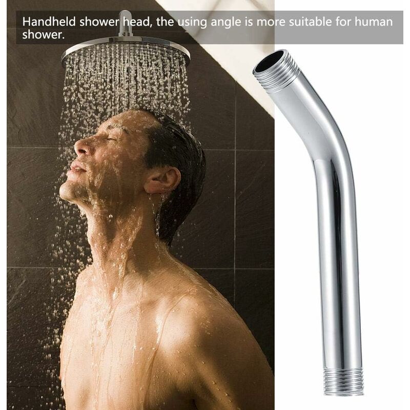Shower Extension, Stainless Steel Shower Arm Wear-Resistant Rustproof Wall Mounted Handheld Extension Arm Bathroom Hose - Image 3