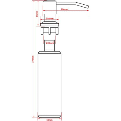 Soap Dispenser, Built-In Soap Dispenser, Stainless Steel Kitchen Sink Soap Dispenser, Built-In Soap Dispenser With - Image 2