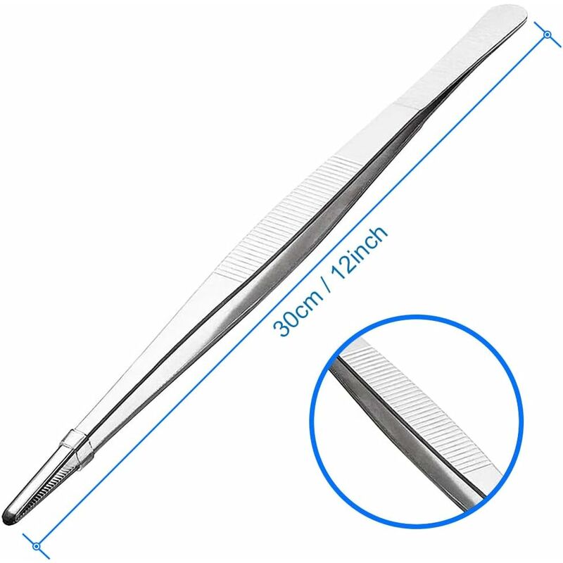 Stainless Steel Tweezers Extra 30Cm/12Inch Long With Precision Serrated End For Aquascaping, Gardening, Kitchen, - Image 3