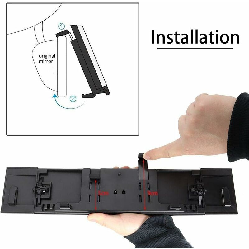 Rearview Mirror, Car Interior Rearview Mirror Wide Angle Car Interior Rearview Mirror Universal Foldable Detachable Car - Image 3
