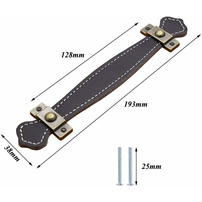 Leather Handle 6 Pieces Leather Handles For Furniture Leather Door Handle Leather Drawer Handles Cabinet Handle For - Image 2