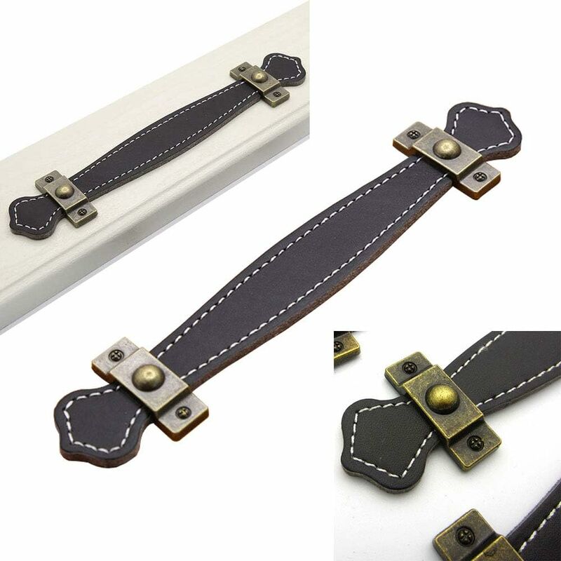 Leather Handle 6 Pieces Leather Handles For Furniture Leather Door Handle Leather Drawer Handles Cabinet Handle For - Image 4