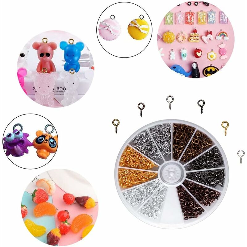 600 Pieces Mini Eye Screw Eyelets Screw Hooks For Jewelry Making Diy Crafts Beads, 6 Colors, 8Mm4Mm - Image 4