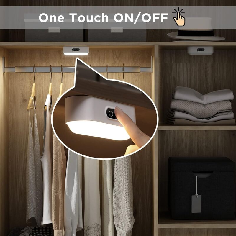 LED Closet Light Dimmable Rechargeable 2000Mah Wireless, LED Strip Light With 5 Lighting Colors For Wardrobe Cupboard - Image 2