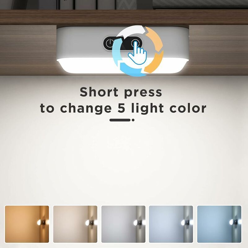 LED Closet Light Dimmable Rechargeable 2000Mah Wireless, LED Strip Light With 5 Lighting Colors For Wardrobe Cupboard - Image 3