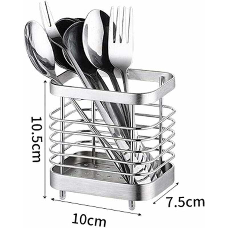 Cutlery Storage Drainer, Basket Holder For Knives, Forks, Spoons, Kitchen Utensils Cutlery Holder Stainless Steel, - Image 4