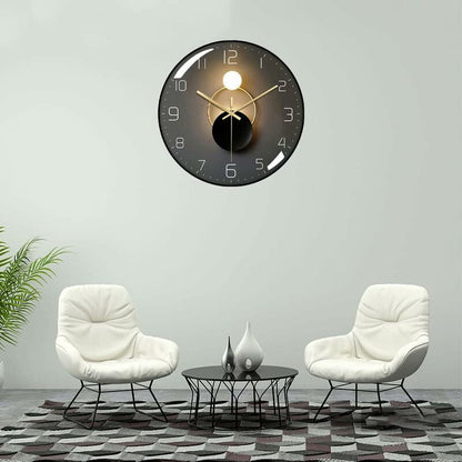Modern Silent Wall Clock, 30Cm Diameter Wall Clock, ROund Digital Quartz Wall Clock, Suitable For Living ROom, Office, - Image 3