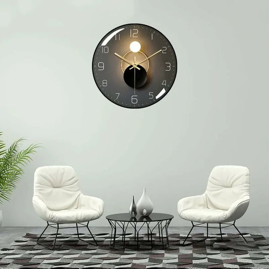 Modern Silent Wall Clock, 30Cm Diameter Wall Clock, ROund Digital Quartz Wall Clock, Suitable For Living ROom, Office, - Image 3