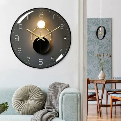 Modern Silent Wall Clock, 30Cm Diameter Wall Clock, ROund Digital Quartz Wall Clock, Suitable For Living ROom, Office, - Image 4