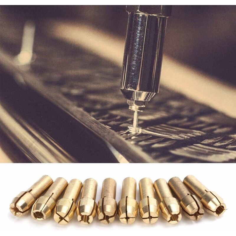 10 pcs Collet Chuck 0.5-3.2Mm Mini Brass Collet Chucks Electric Chucks ROtary Tool Accessories(Tail Diameter 4.3Mm) - Image 2