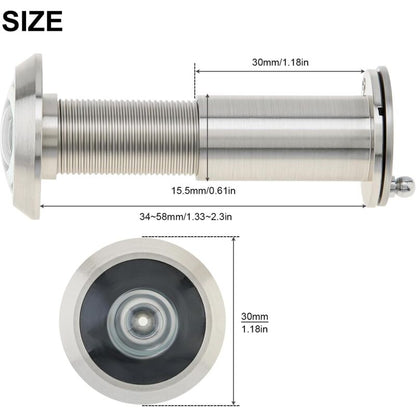 Door Viewer, Brass 200 Degree Peephole With 16Mm Drill Bit, 16Mm Pipe Diameter For 35-55Mm Doors (Stained Nickel) - Image 2