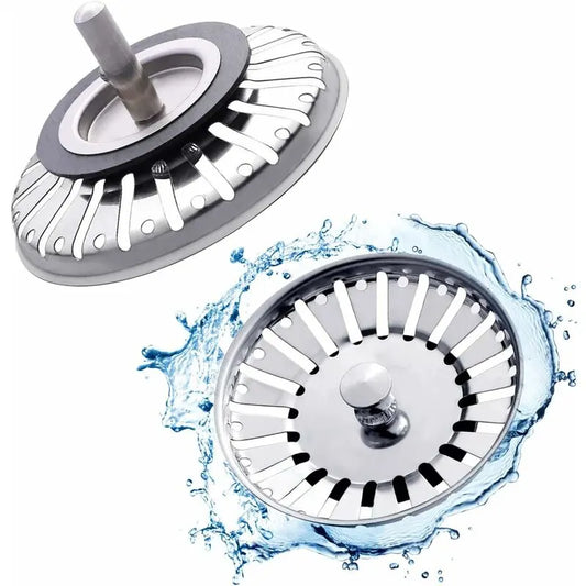 2 Pack Sink Strainer Plug, 84Mm Sink Drain Plug Replacement, Stainless Steel Sink Filter Stopper For Kitchen Or
