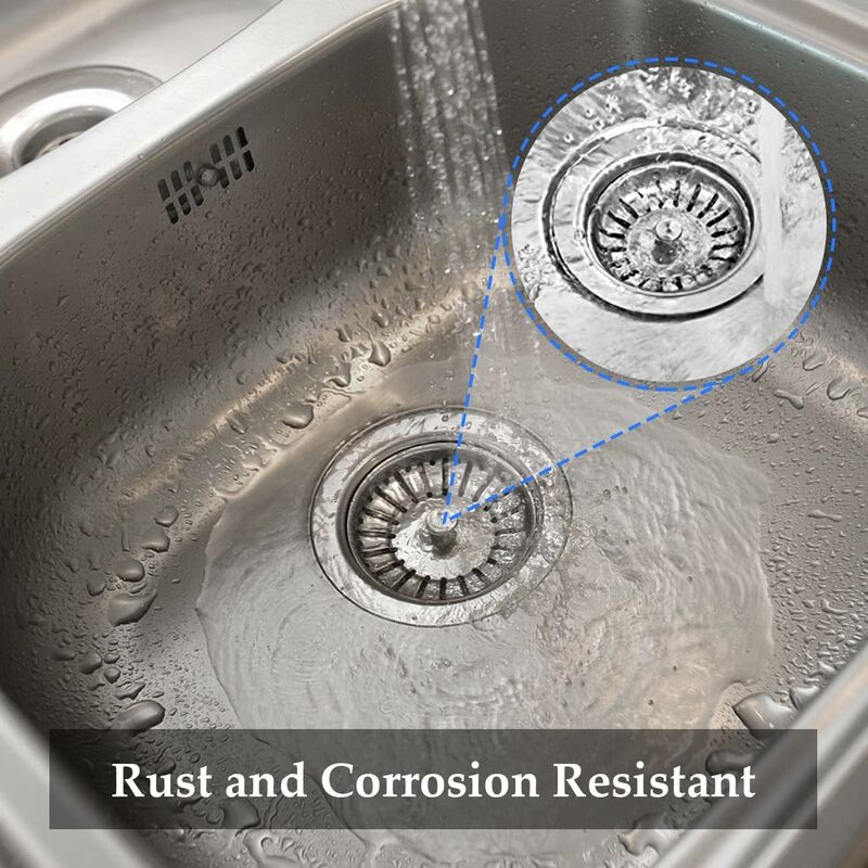 2 Pack Sink Strainer Plug, 84Mm Sink Drain Plug Replacement, Stainless Steel Sink Filter Stopper For Kitchen Or - Image 3