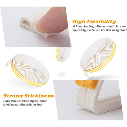 20M Seal Strip, Self-Adhesive Anti-Collision Door Seal, D-Profi Door And Window Seal For Weatherproofing/Sound - Image 2